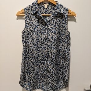 J Crew sleeveless floral blouse